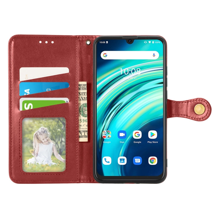 For UMIDIGI A9 Pro Retro Solid Color Buckle Leather Phone Case