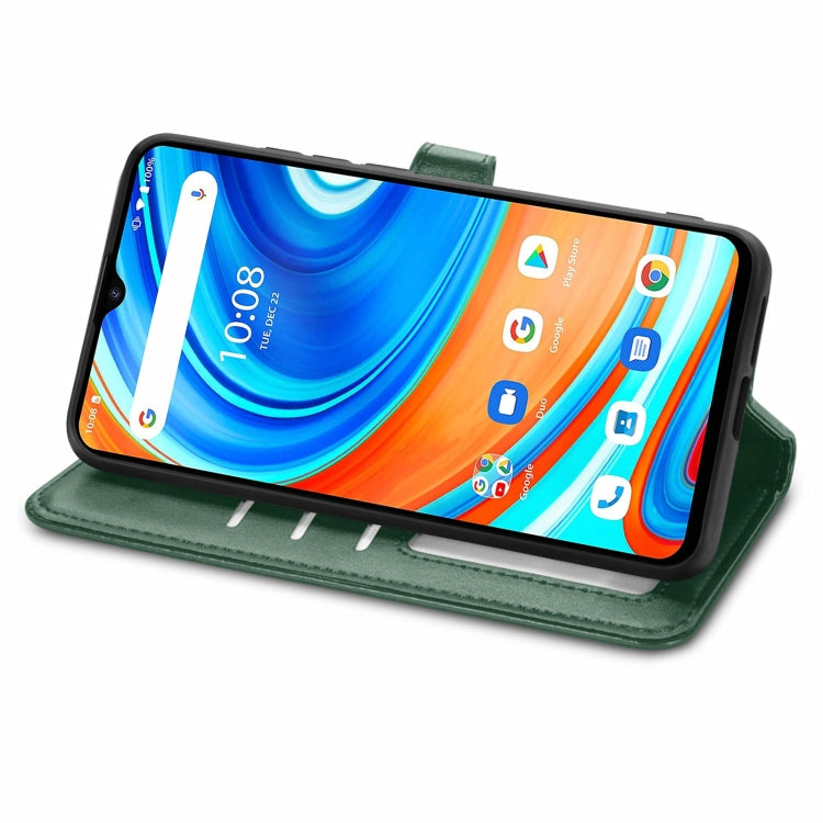 For UMIDIGI A9 Retro Solid Color Buckle Leather Phone Case