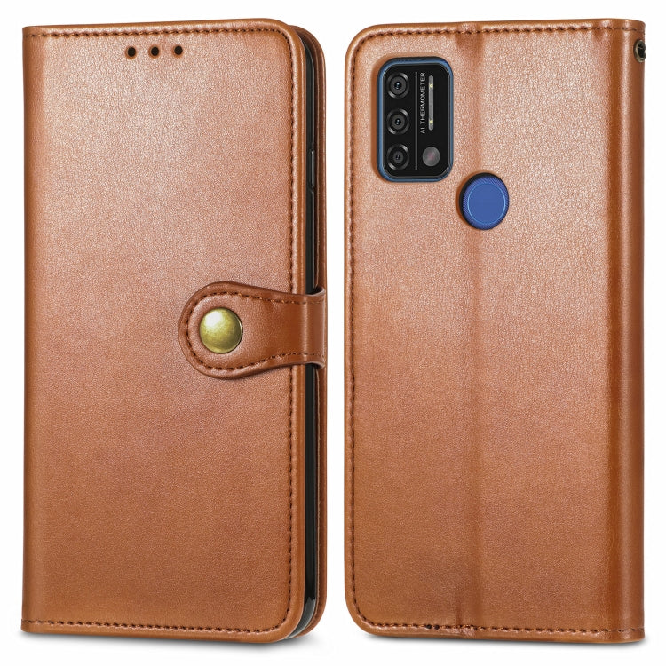 For UMIDIGI A9 Retro Solid Color Buckle Leather Phone Case