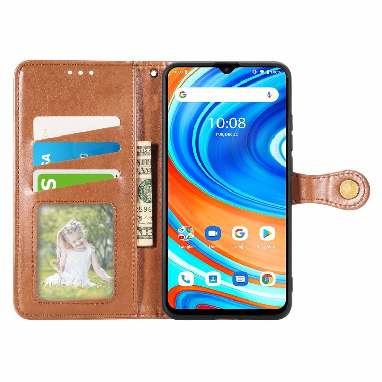 For UMIDIGI A9 Retro Solid Color Buckle Leather Phone Case