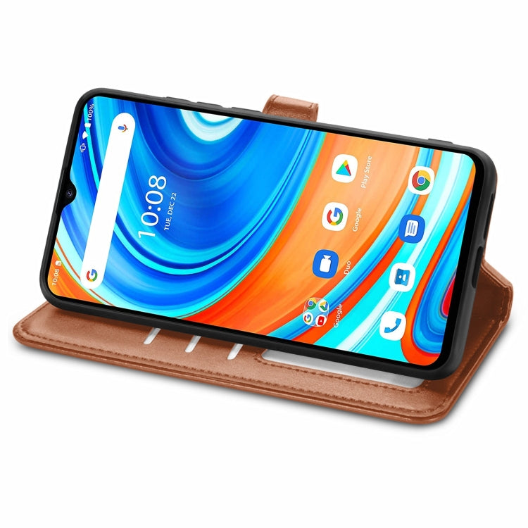 For UMIDIGI A9 Retro Solid Color Buckle Leather Phone Case