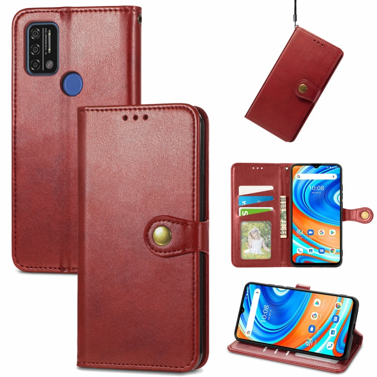 For UMIDIGI A9 Retro Solid Color Buckle Leather Phone Case