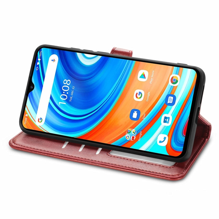 For UMIDIGI A9 Retro Solid Color Buckle Leather Phone Case