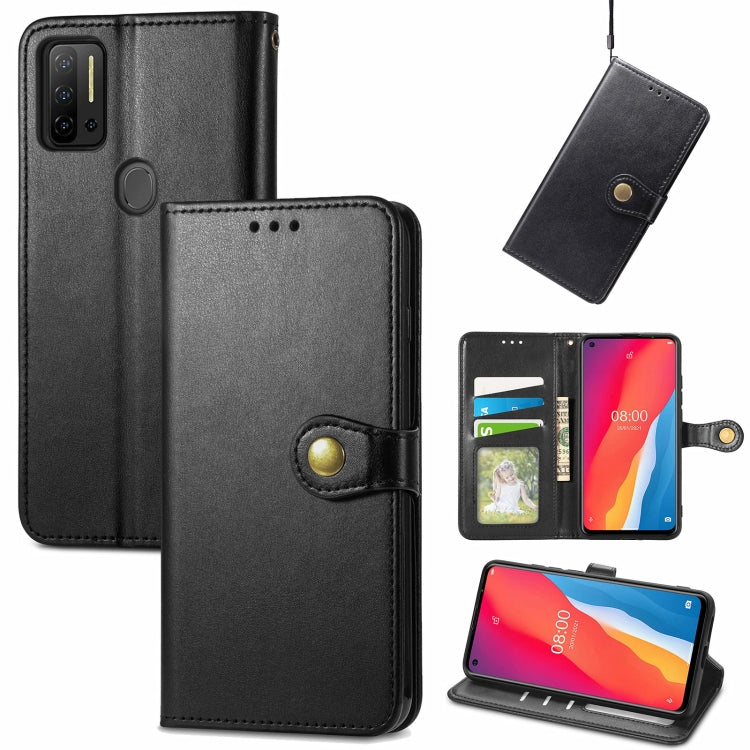 For Ulefone Note 11 Plus Solid Color Leather Buckle Phone Case with Lanyard & Photo Frame & Card Slot & Wallet & Stand Function