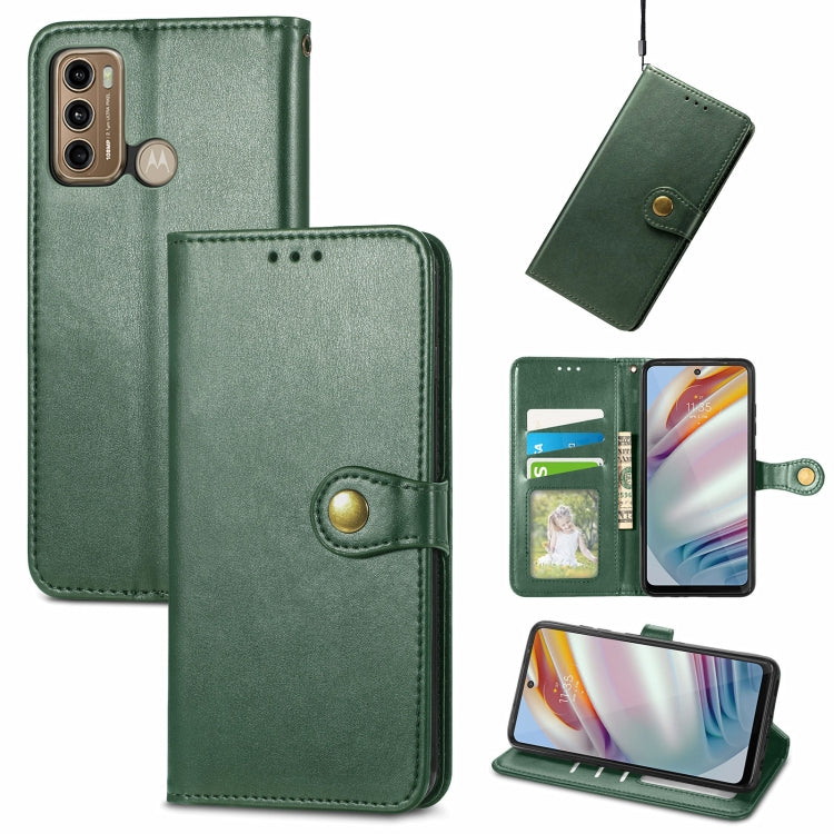 For Motorola G60 Solid Color Leather Buckle Phone Case with Lanyard & Photo Frame & Card Slot & Wallet & Stand Function