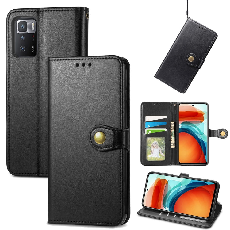 For Xiaomi Redmi Note 10 Pro 5G / Poco X3 GT Solid Color Leather Buckle Phone Case with Lanyard & Photo Frame & Card Slot & Wallet & Stand Function