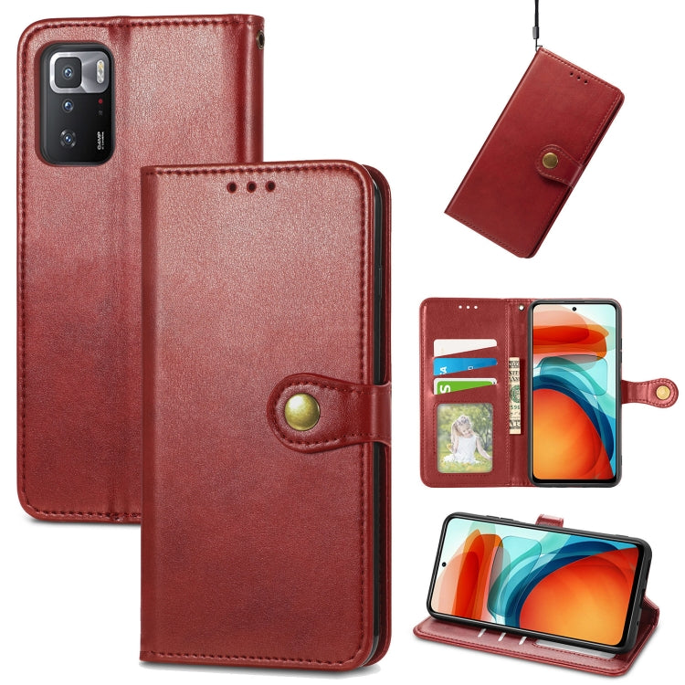 For Xiaomi Redmi Note 10 Pro 5G / Poco X3 GT Solid Color Leather Buckle Phone Case with Lanyard & Photo Frame & Card Slot & Wallet & Stand Function