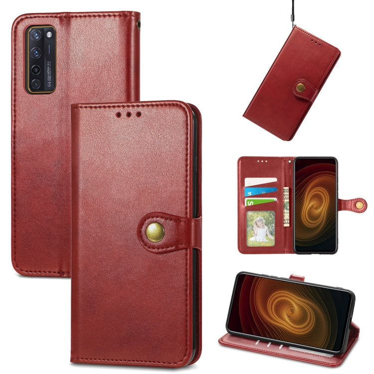 For ZTE Axon 20 5G Solid Color Leather Buckle Phone Case with Lanyard & Photo Frame & Card Slot & Wallet & Stand Function