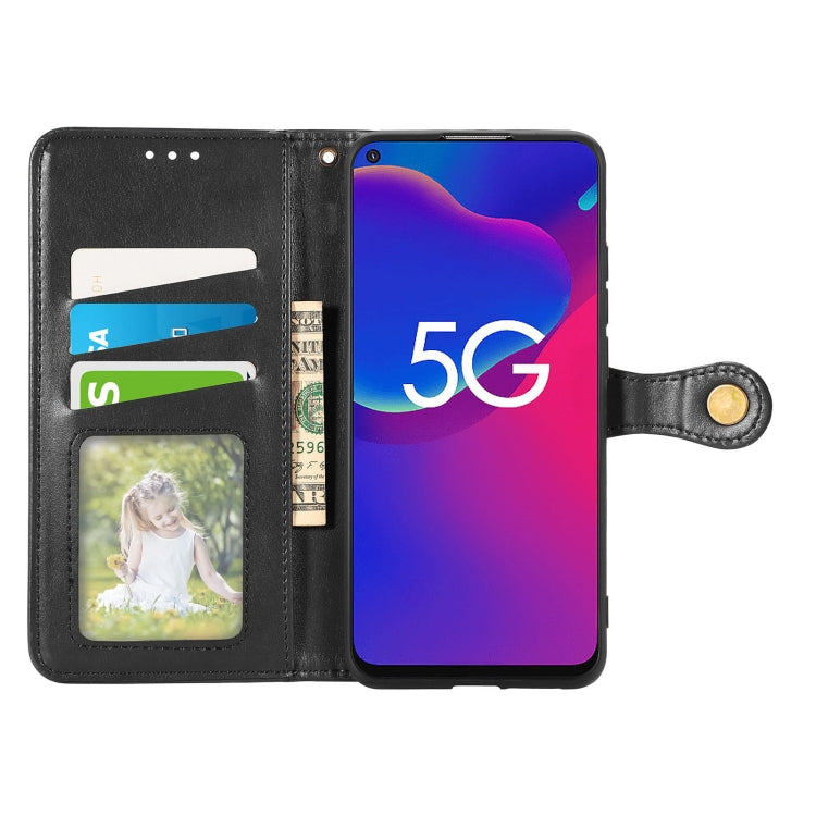 For ZTE Axon 11 SE 5G Solid Color Leather Buckle Phone Case with Lanyard & Photo Frame & Card Slot & Wallet & Stand Function