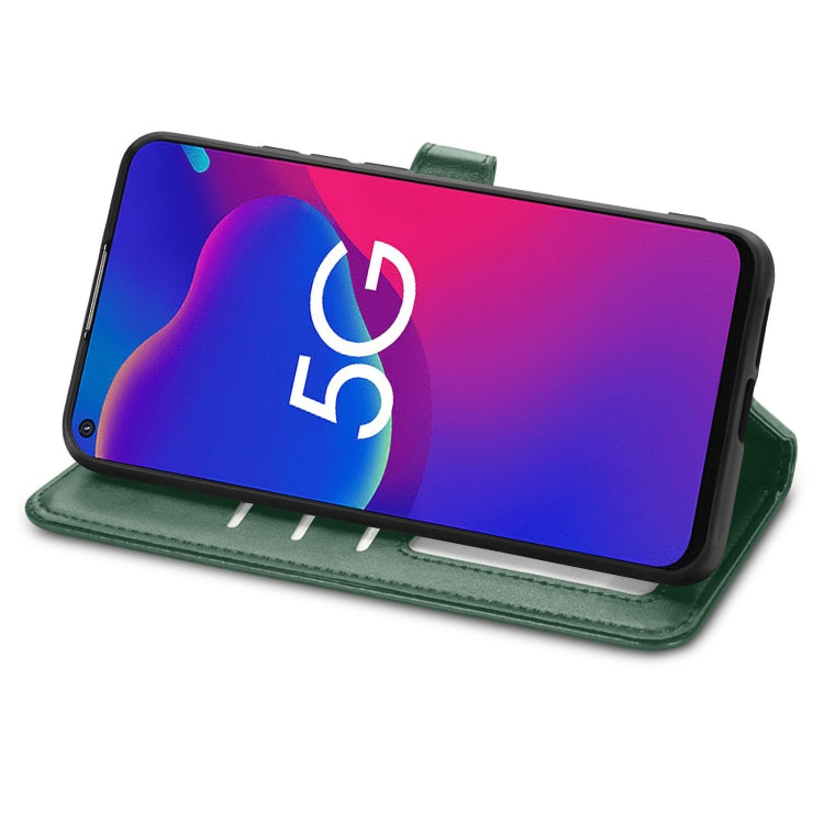 For ZTE Axon 11 SE 5G Solid Color Leather Buckle Phone Case with Lanyard & Photo Frame & Card Slot & Wallet & Stand Function