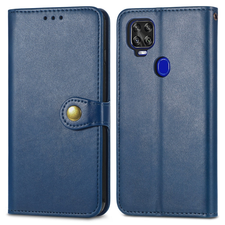 For ZTE Axon 11 SE 5G Solid Color Leather Buckle Phone Case with Lanyard & Photo Frame & Card Slot & Wallet & Stand Function