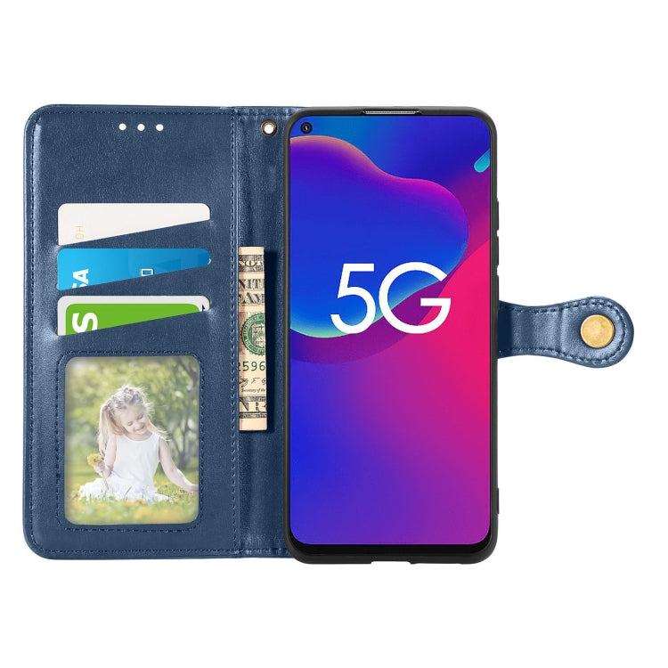 For ZTE Axon 11 SE 5G Solid Color Leather Buckle Phone Case with Lanyard & Photo Frame & Card Slot & Wallet & Stand Function