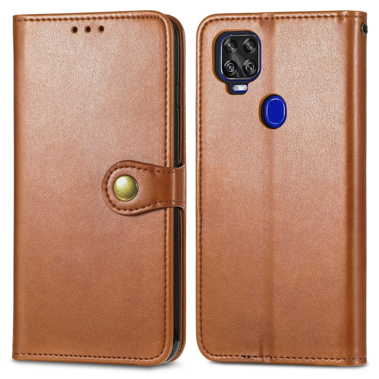 For ZTE Axon 11 SE 5G Solid Color Leather Buckle Phone Case with Lanyard & Photo Frame & Card Slot & Wallet & Stand Function