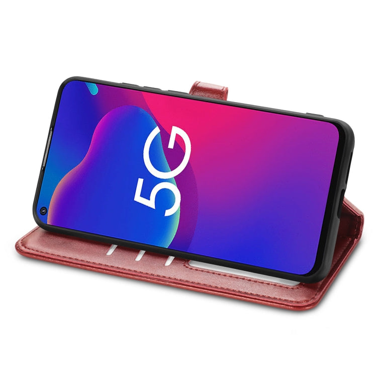 For ZTE Axon 11 SE 5G Solid Color Leather Buckle Phone Case with Lanyard & Photo Frame & Card Slot & Wallet & Stand Function