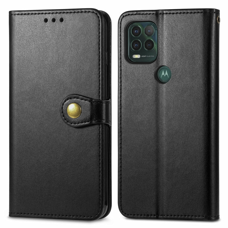 For Motorola Moto G Stylus 5G Solid Color Leather Buckle Phone Case with Lanyard & Photo Frame & Card Slot & Wallet & Stand Function
