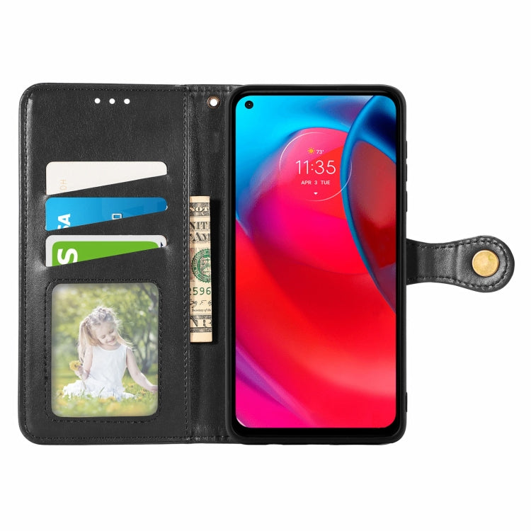 For Motorola Moto G Stylus 5G Solid Color Leather Buckle Phone Case with Lanyard & Photo Frame & Card Slot & Wallet & Stand Function
