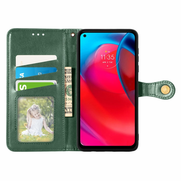 For Motorola Moto G Stylus 5G Solid Color Leather Buckle Phone Case with Lanyard & Photo Frame & Card Slot & Wallet & Stand Function
