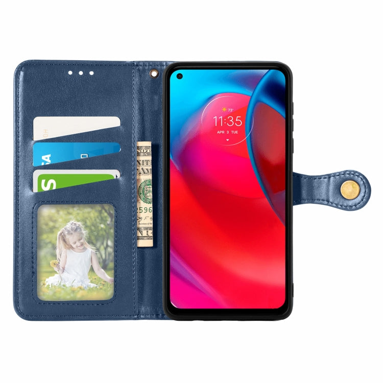 For Motorola Moto G Stylus 5G Solid Color Leather Buckle Phone Case with Lanyard & Photo Frame & Card Slot & Wallet & Stand Function