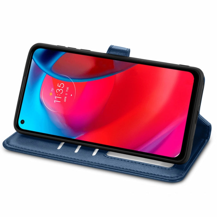 For Motorola Moto G Stylus 5G Solid Color Leather Buckle Phone Case with Lanyard & Photo Frame & Card Slot & Wallet & Stand Function