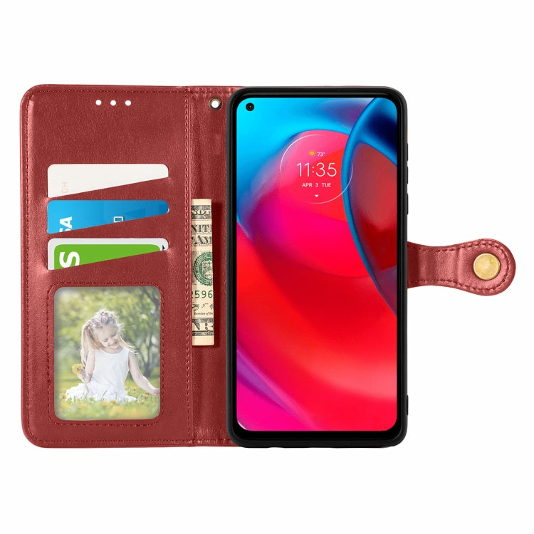 For Motorola Moto G Stylus 5G Solid Color Leather Buckle Phone Case with Lanyard & Photo Frame & Card Slot & Wallet & Stand Function