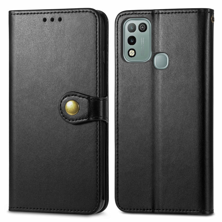 For Infinix Hot 10 Play Solid Color Leather Buckle Phone Case