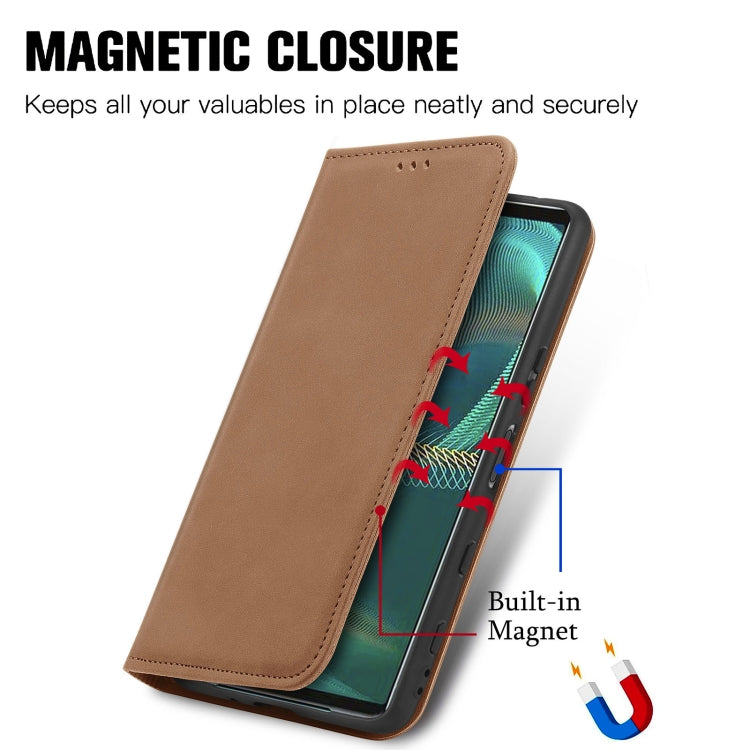 For Sony Xperia 5 III Retro Skin Feel Business Magnetic Horizontal Flip Leather Case with Holder & Card Slots & Wallet & Photo Frame