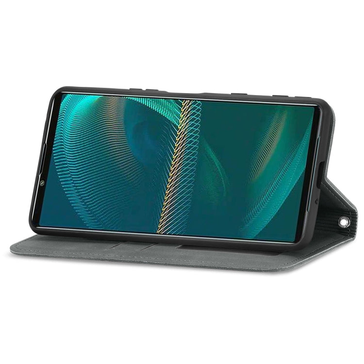 For Sony Xperia 5 III Retro Skin Feel Business Magnetic Horizontal Flip Leather Case with Holder & Card Slots & Wallet & Photo Frame