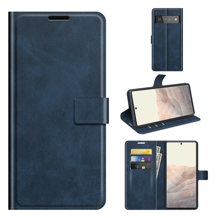 Retro Calf Pattern Buckle Horizontal Flip Leather Case with Holder & Card Slots & Wallet For Google Pixel 6 Pro