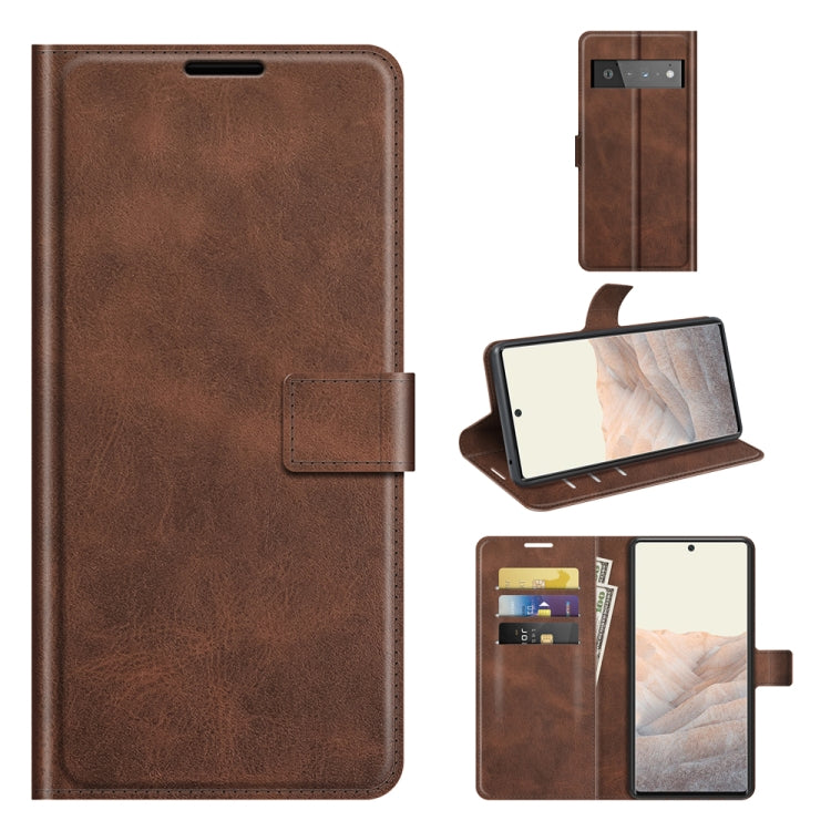Retro Calf Pattern Buckle Horizontal Flip Leather Case with Holder & Card Slots & Wallet For Google Pixel 6 Pro