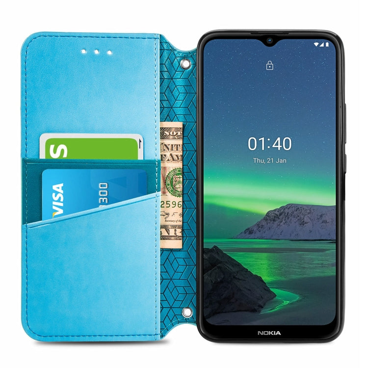 For Nokia 1.4 Blooming Mandala Embossed Pattern Magnetic Horizontal Flip Leather Case with Holder & Card Slots & Wallet