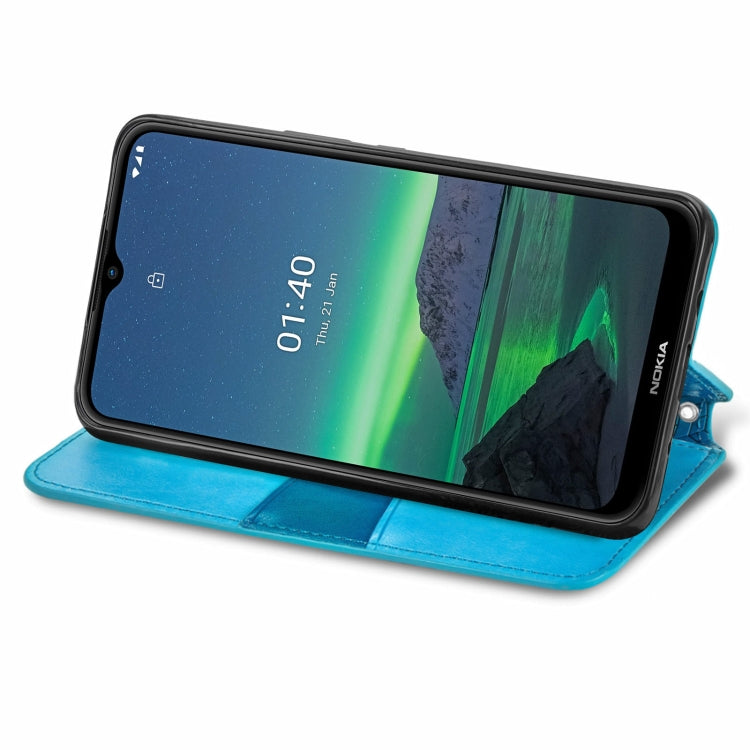 For Nokia 1.4 Blooming Mandala Embossed Pattern Magnetic Horizontal Flip Leather Case with Holder & Card Slots & Wallet