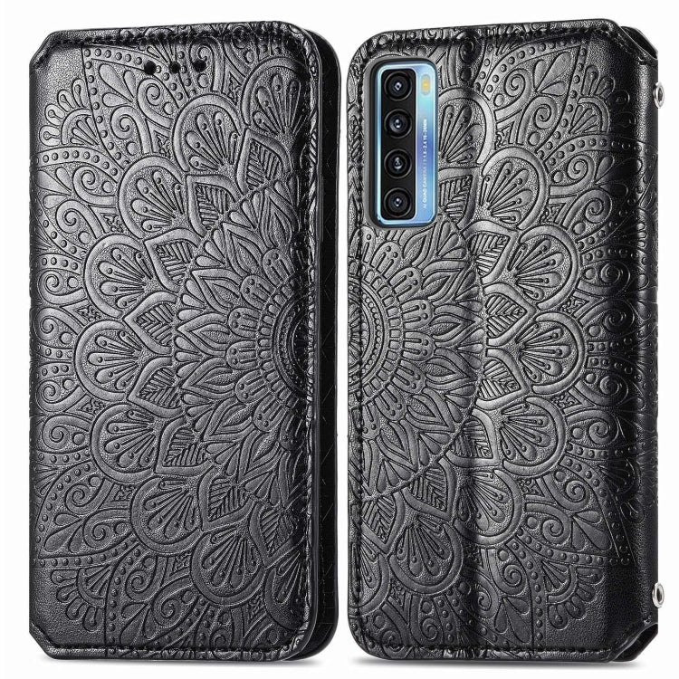 For TCL 20S Blooming Mandala Embossed Pattern Magnetic Horizontal Flip Leather Case with Holder & Card Slots & Wallet