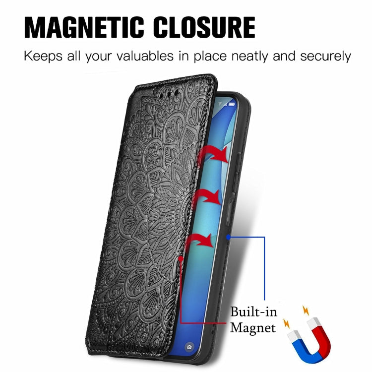 For TCL 20S Blooming Mandala Embossed Pattern Magnetic Horizontal Flip Leather Case with Holder & Card Slots & Wallet