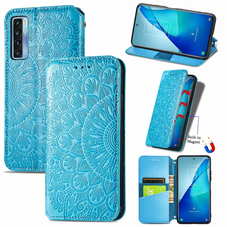 For TCL 20S Blooming Mandala Embossed Pattern Magnetic Horizontal Flip Leather Case with Holder & Card Slots & Wallet