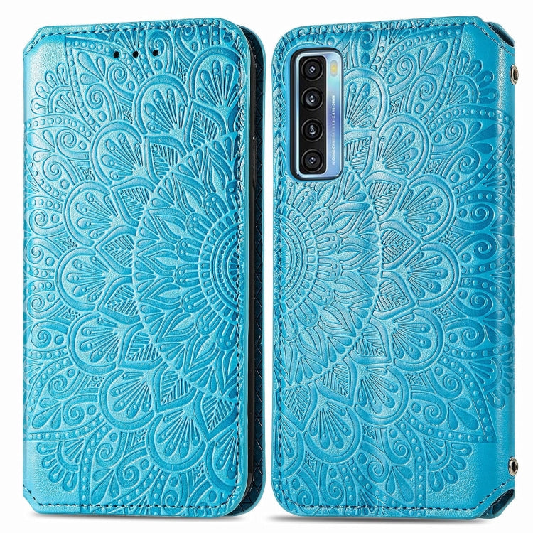 For TCL 20S Blooming Mandala Embossed Pattern Magnetic Horizontal Flip Leather Case with Holder & Card Slots & Wallet