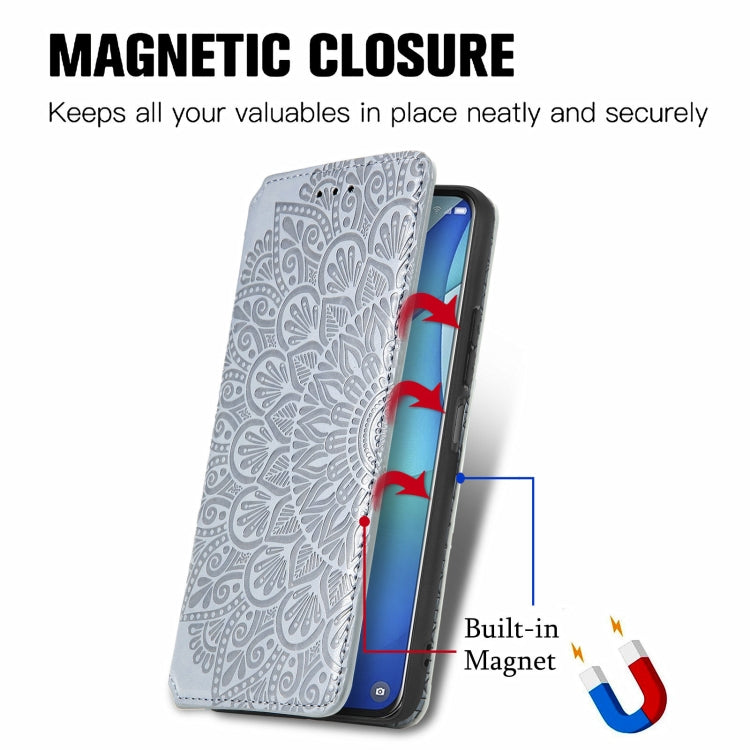 For TCL 20S Blooming Mandala Embossed Pattern Magnetic Horizontal Flip Leather Case with Holder & Card Slots & Wallet