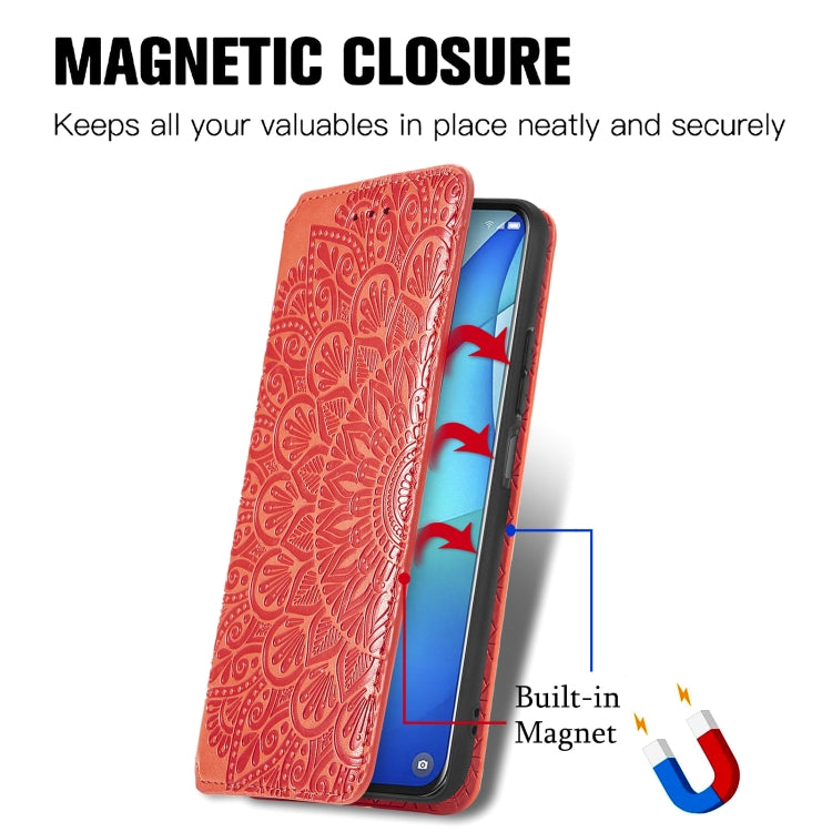 For TCL 20S Blooming Mandala Embossed Pattern Magnetic Horizontal Flip Leather Case with Holder & Card Slots & Wallet