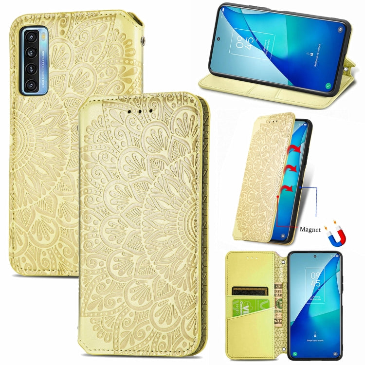 For TCL 20S Blooming Mandala Embossed Pattern Magnetic Horizontal Flip Leather Case with Holder & Card Slots & Wallet