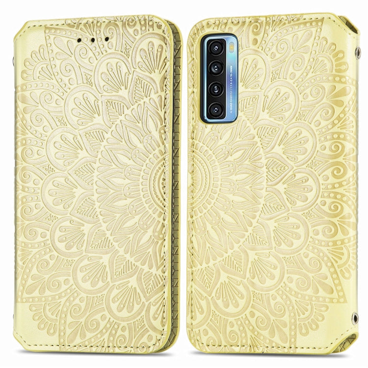 For TCL 20S Blooming Mandala Embossed Pattern Magnetic Horizontal Flip Leather Case with Holder & Card Slots & Wallet