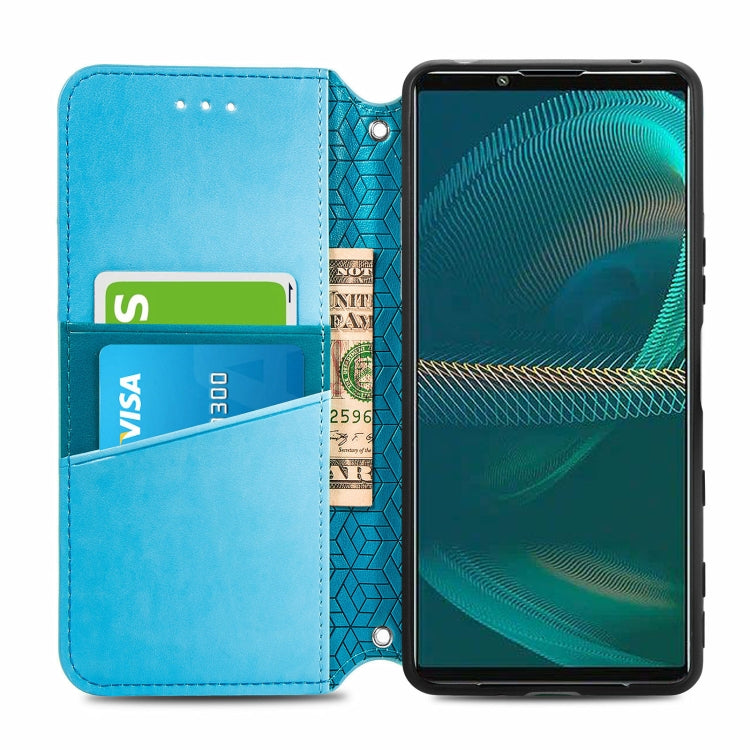 For Sony Xperia 5 III Blooming Mandala Embossed Pattern Magnetic Horizontal Flip Leather Case with Holder & Card Slots & Wallet