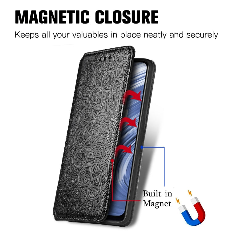 For OPPO Realme V15 5G Blooming Mandala Embossed Pattern Magnetic Horizontal Flip Leather Case with Holder & Card Slots & Wallet