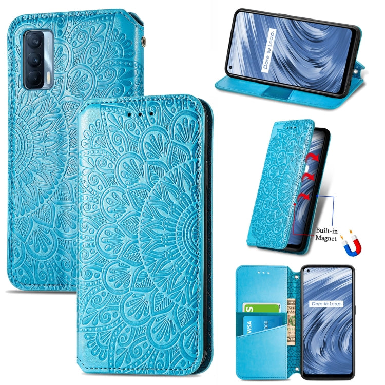 For OPPO Realme V15 5G Blooming Mandala Embossed Pattern Magnetic Horizontal Flip Leather Case with Holder & Card Slots & Wallet