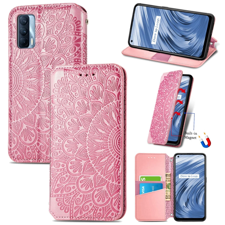 For OPPO Realme V15 5G Blooming Mandala Embossed Pattern Magnetic Horizontal Flip Leather Case with Holder & Card Slots & Wallet