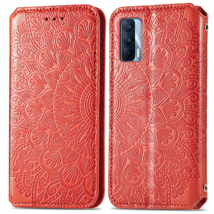For OPPO Realme V15 5G Blooming Mandala Embossed Pattern Magnetic Horizontal Flip Leather Case with Holder & Card Slots & Wallet