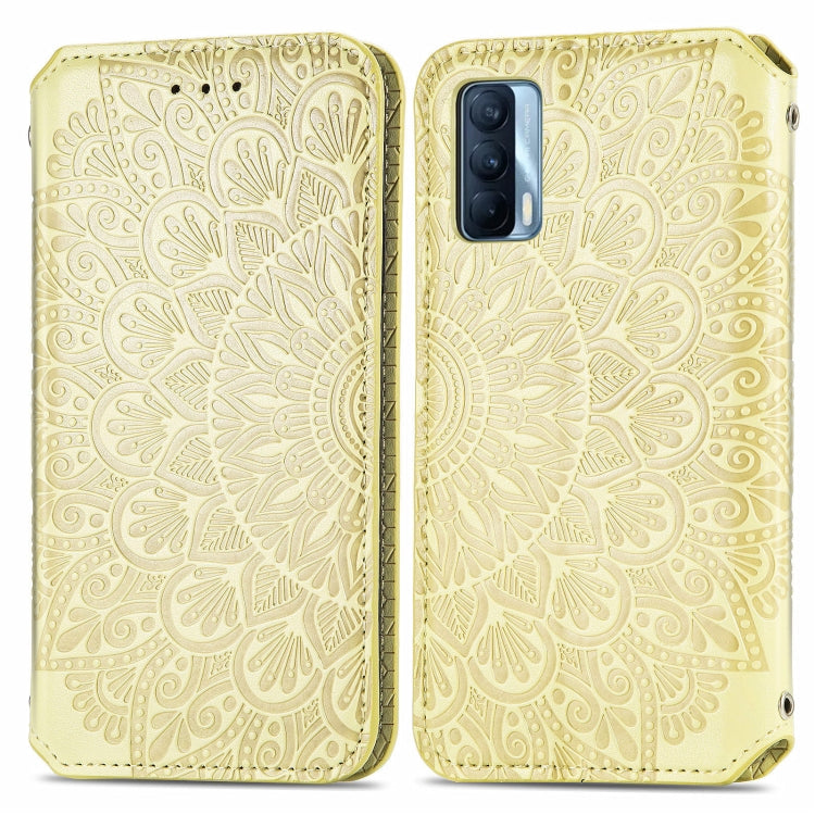 For OPPO Realme V15 5G Blooming Mandala Embossed Pattern Magnetic Horizontal Flip Leather Case with Holder & Card Slots & Wallet