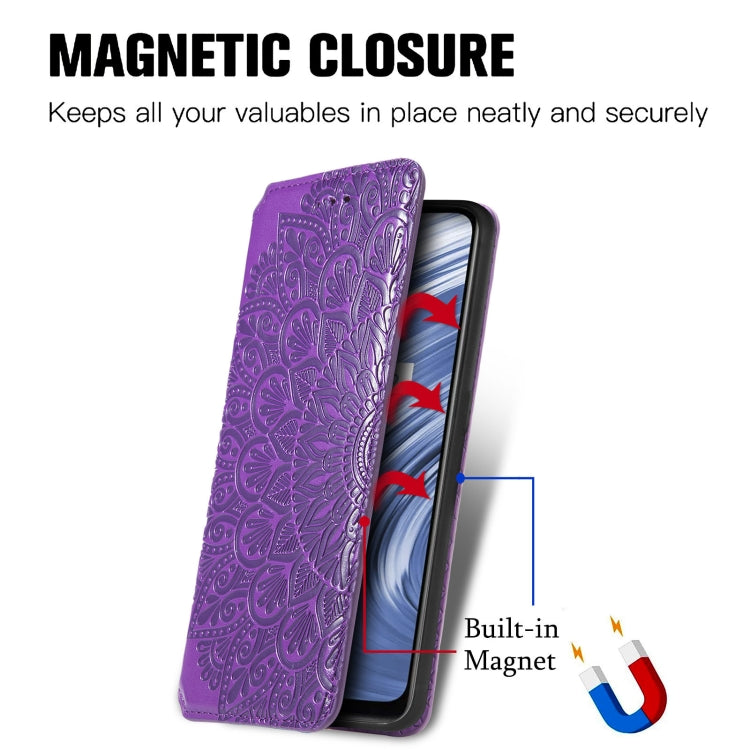 For OPPO Realme V15 5G Blooming Mandala Embossed Pattern Magnetic Horizontal Flip Leather Case with Holder & Card Slots & Wallet