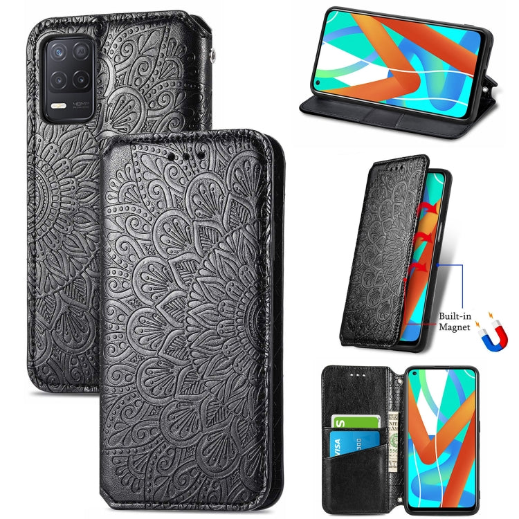For OPPO Realme V13 Blooming Mandala Embossed Pattern Magnetic Horizontal Flip Leather Case with Holder & Card Slots & Wallet