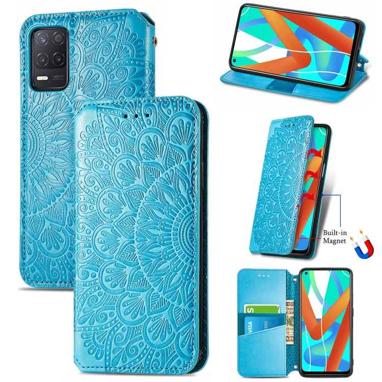For OPPO Realme V13 Blooming Mandala Embossed Pattern Magnetic Horizontal Flip Leather Case with Holder & Card Slots & Wallet