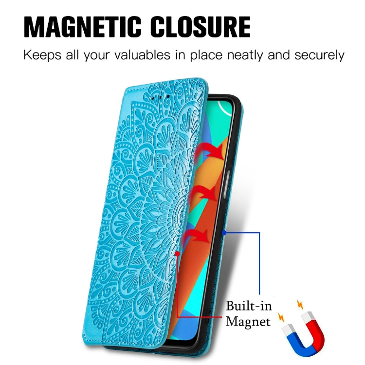 For OPPO Realme V13 Blooming Mandala Embossed Pattern Magnetic Horizontal Flip Leather Case with Holder & Card Slots & Wallet