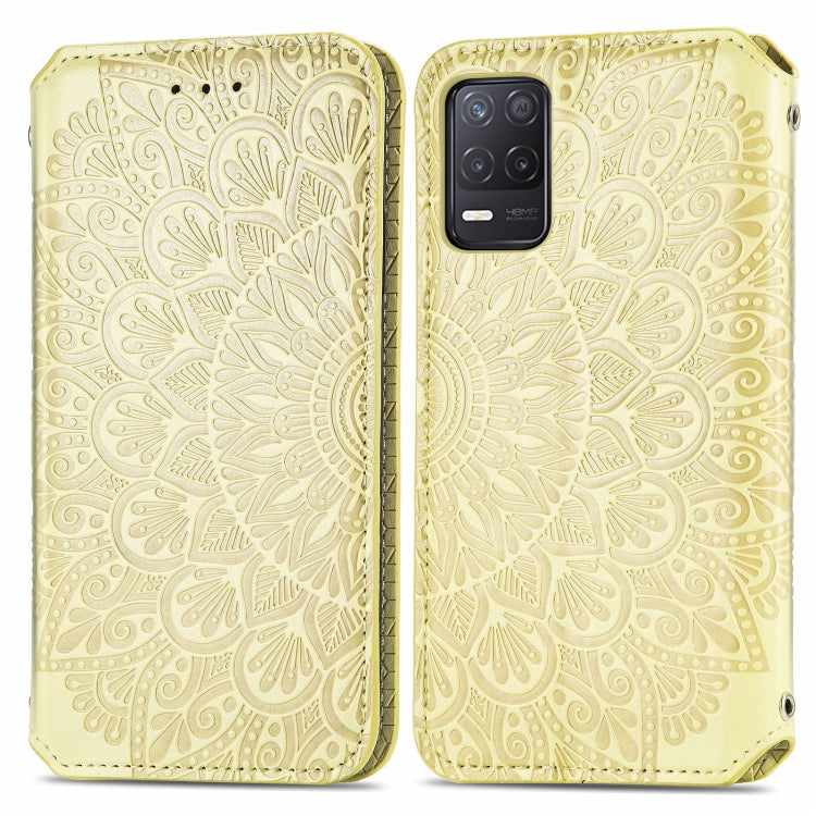 For OPPO Realme V13 Blooming Mandala Embossed Pattern Magnetic Horizontal Flip Leather Case with Holder & Card Slots & Wallet